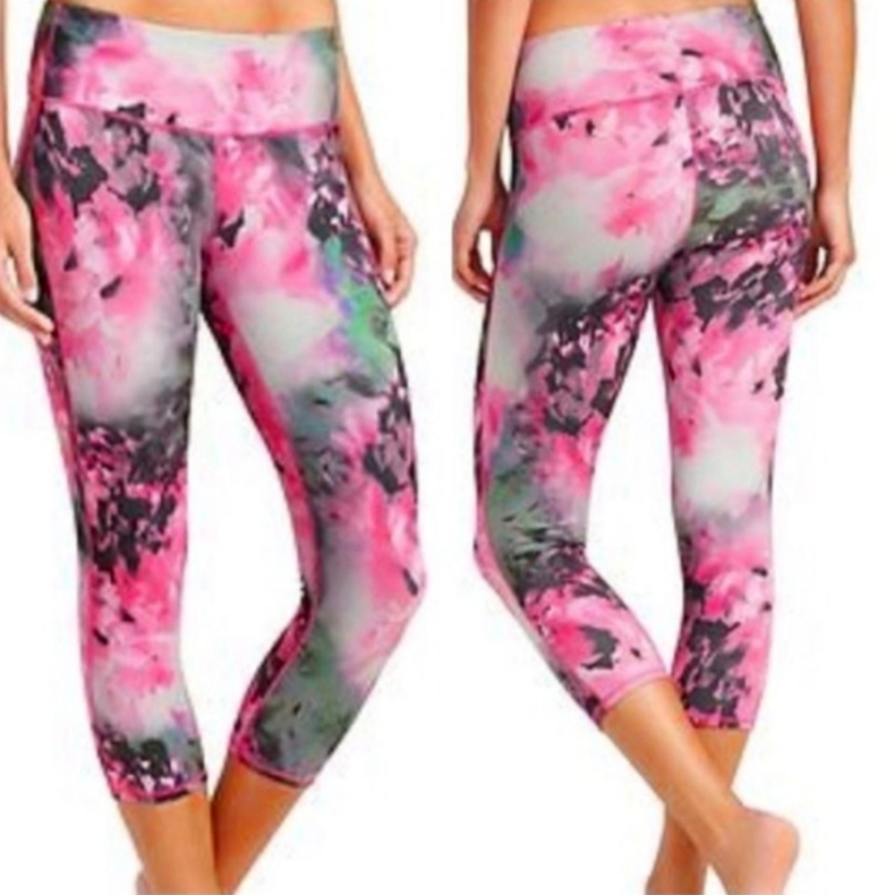 Athleta Bloom Chaturanga Crop Pink Bloom Multicolor Size Medium